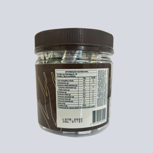 Caramelo de Creatina (Sabor Brigadeiro) – 60 Cápsulas Mastigáveis de 6,5g